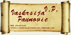 Vaskrsija Paunović vizit kartica